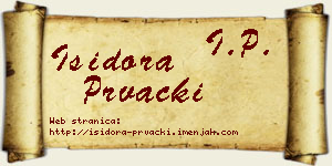 Isidora Prvački vizit kartica